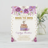 Invitation Mlle à Mme Travel Suitcase Purple Fête des mariées (Debout devant)