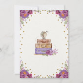 Invitation Mlle à Mme Travel Suitcase Purple Fête des mariées (Dos)
