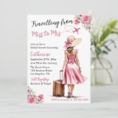 Invitation Mlle à Mme Voyage Robe à Nœud Rose Enterrement de (Debout devant)