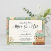 Invitation Mlle nuptiale d'invitation de douche de voyage à (Debout devant)