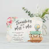 Invitation Mlle nuptiale orientée de douche de voyage à Mme (Debout devant)