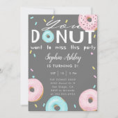 Invitation Mlle This Party Birthday de beignet (Devant)