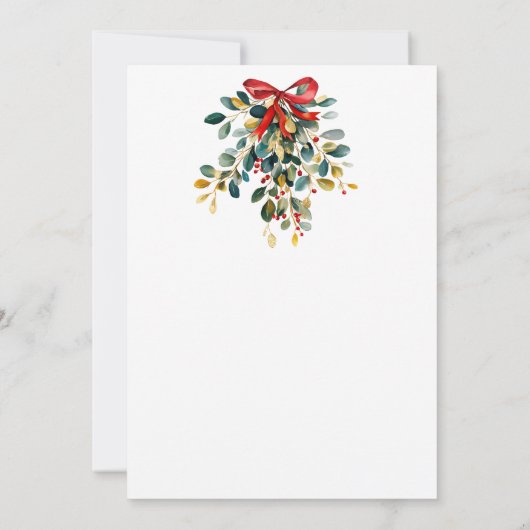 Invitation Mlle-tletoe à Mme Fête des mariées de Noël (Dos)