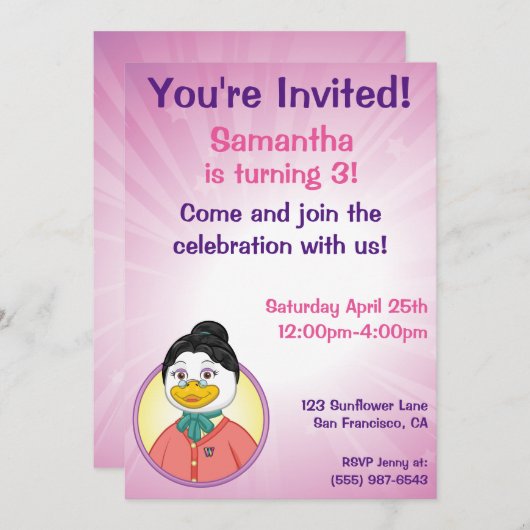 Invitation Mme Birdy (Devant / Derrière)