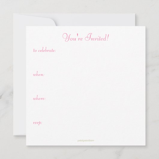 Invitation mme cake et m. bubbly sortent (Dos)