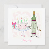 Invitation mme cake et m. bubbly sortent (Devant)