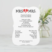 Invitation Mme et Mme Love Heart Mariage lesbienne (Debout devant)