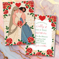 Mme & Mme Lesbian Mariage Mosaic Carrelage et Rose
