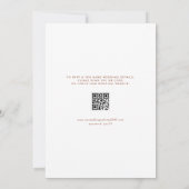 Invitation Mme & Mme Rustic Script Terracotta QR Code Mariage (Dos)