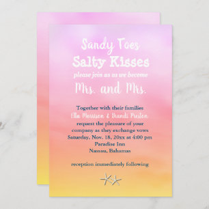 Invitation Mme & Mme Sandy Toes Mariage Inviter coucher du so