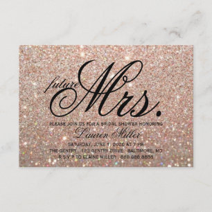 Invitation - Mme ouvrière Bridal de Glit d'or rose
