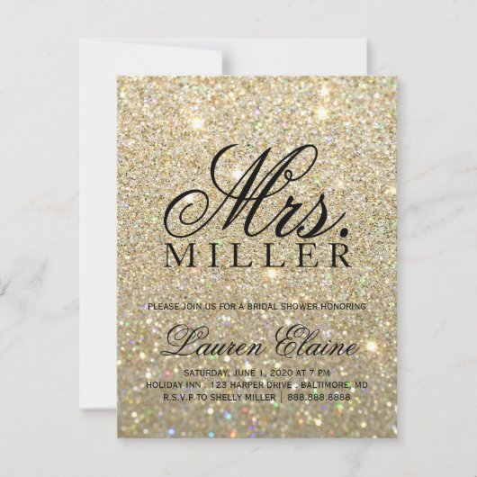 Invitation - Mme ouvrière Fête de la mariée 3 de (Devant)