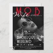 Invitation Mob Wife & Martinis Black Bach Bachelorette (Devant)