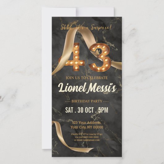 Invitation mobile 43e anniversaire (Devant)