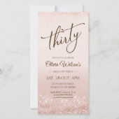 Invitation mobile d'anniversaire 30 ans Rose Gold (Devant)