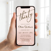 Invitation mobile d'anniversaire 30 ans Rose Gold