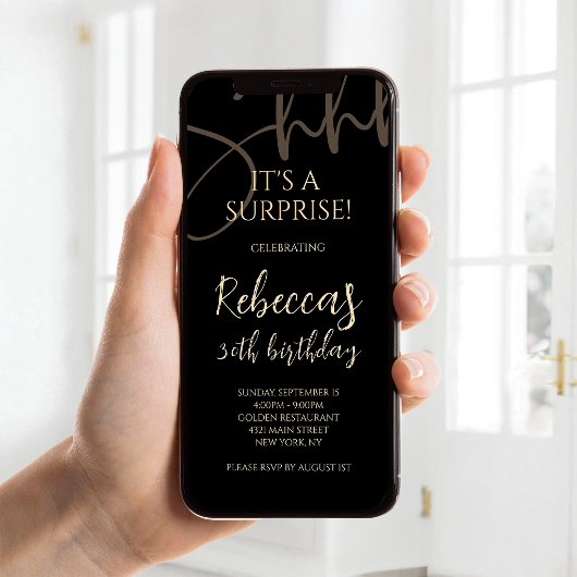 Invitation mobile d'anniversaire 30 ans surprise n