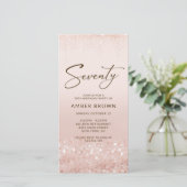 Invitation mobile d'anniversaire 70 ans paillettes (Debout devant)