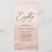 Invitation mobile d'anniversaire 80 ans paillettes (Devant)