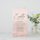 Invitation mobile d'anniversaire 80 ans paillettes (Debout devant)