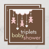 Invitation mobile de baby shower de filles douces (Devant / Derrière)