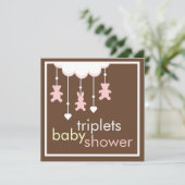 Invitation mobile de baby shower de filles douces (Debout devant)