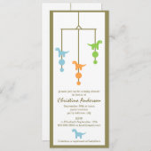 Invitation mobile de baby shower de garçon de (Devant / Derrière)