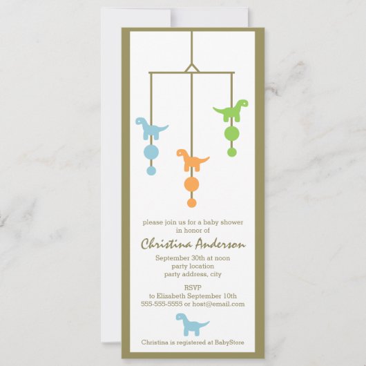 Invitation mobile de baby shower de garçon de (Devant)