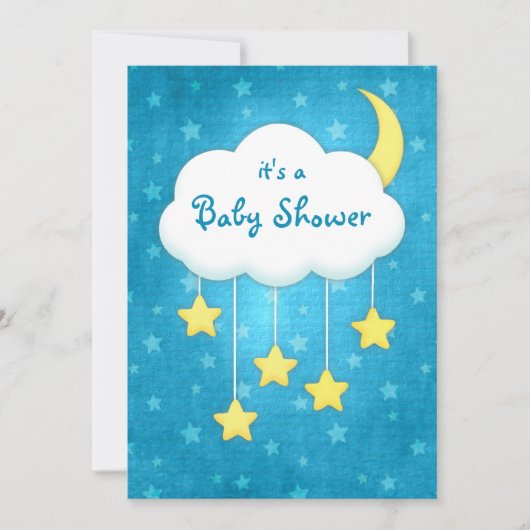 Invitation mobile de baby shower de nuage (Devant)