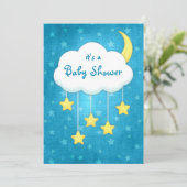 Invitation mobile de baby shower de nuage (Debout devant)