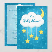 Invitation mobile de baby shower de nuage (Devant / Derrière)