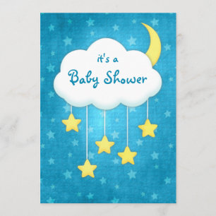 Invitation mobile de baby shower de nuage