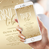 Invitation mobile de mariage pailletée or