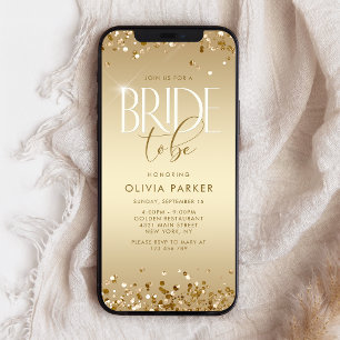 Invitation mobile de mariage pailletée or