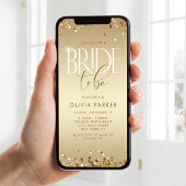 Invitation mobile de mariage pailletée or