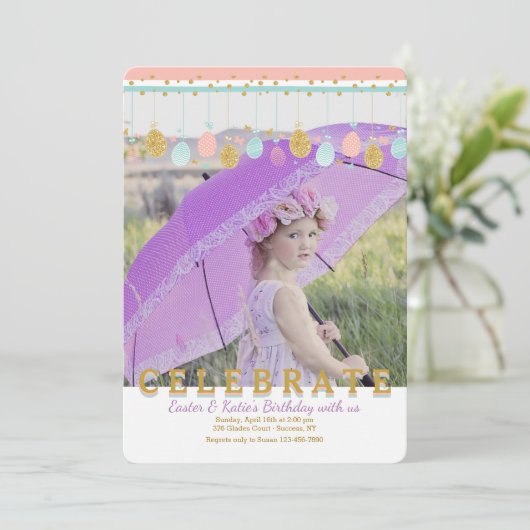 Invitation mobile de photo de Pâques (Debout devant)