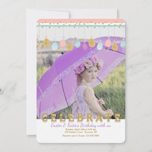 Invitation mobile de photo de Pâques (Devant)