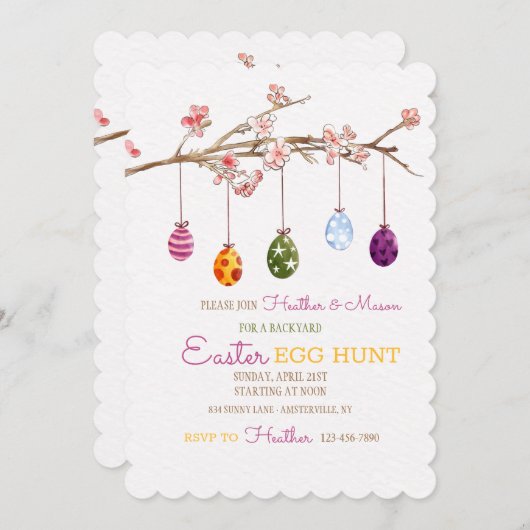 Invitation mobile des oeufs de Pâques (Devant / Derrière)