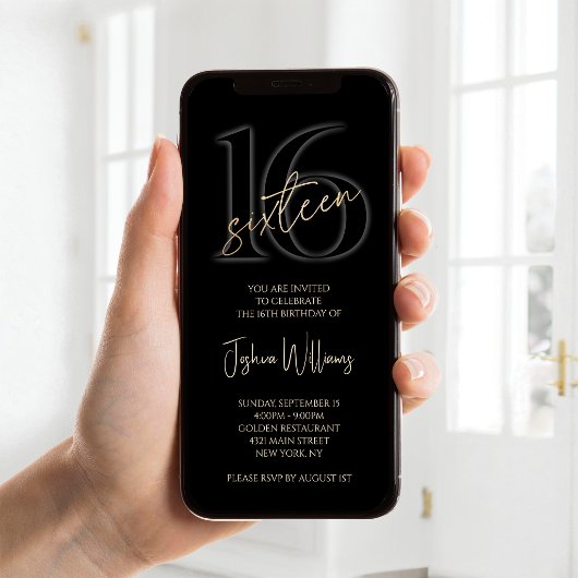 Invitation mobile pour les 16 ans de Digital Black