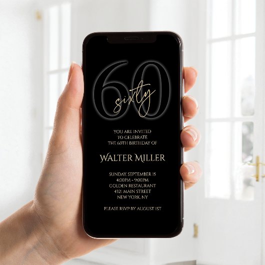 Invitation Mobile pour les 60 ans de Black Gold Mo