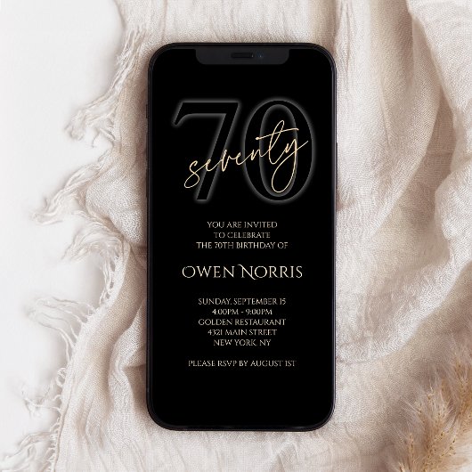 Invitation Mobile pour les 70 ans de Black Gold Mo