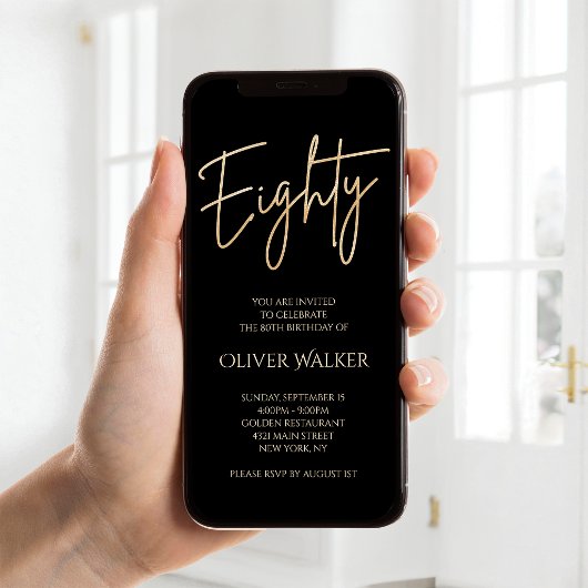 Invitation mobile pour les 80 ans de Digital Black