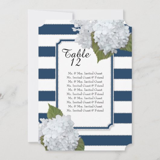 Invitation Mobilier de table en hydrangeas blancs style Art d (Devant)