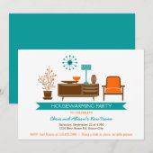 Invitation Mobilier moderne Fête de réchauffement de la maiso (Devant / Derrière)