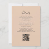 Invitation Mocha Brown Gold Agate Tam QR Code Mariage (Dos)