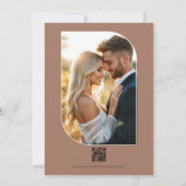 Invitation Mocha, Cream & Dusty Rose Floral Wedding QR Code (Dos)