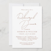 Invitation Mocha de calligraphie de script, Dîner de répétiti (Devant)