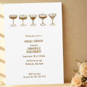 Invitation Mocha Espresso Martini Bachelorette w/QR Code