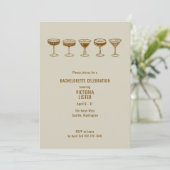 Invitation Mocha Espresso Martini Bachelorette w/QR Code  (Debout devant)