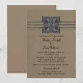 Invitation Mocha Medallion Mariage frontalier (Devant / Derrière)